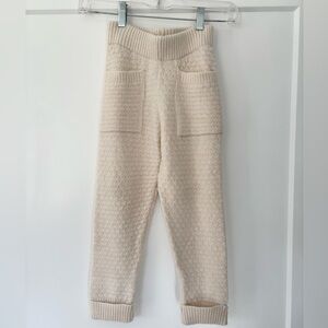 ZARA Ivory Knit Sweater Pant Girls 6